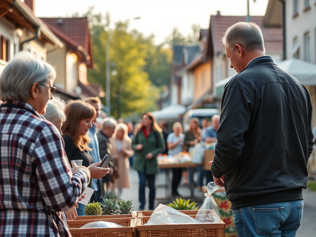 Ilustracja symbolizująca Dzień Ziemi z elementami przyrody i miasta Rydułtowy w tle.